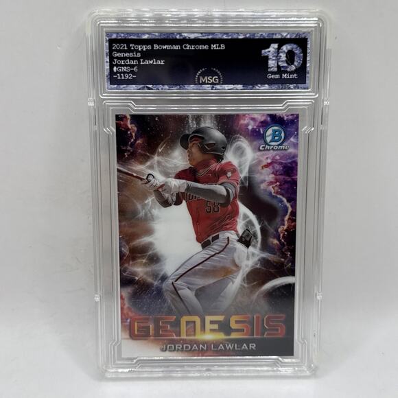2021 Bowman Chrome Genesis Jordan Lawlar Graded 10 Gem Mint MLB Diamondbacks - Picture 1 of 2